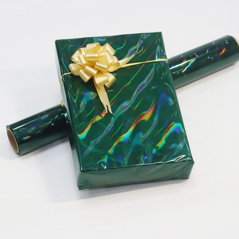 CMFYHM Iridescent Green Cellophane Wrap Roll I 34 In Wide X 50 Ft Long I Colorful Cello Perfect For Baskets,Gifts, Treats,Birthday Holiday Wedding Floral, Party Arts Crafts Decoration (Green) - Image 4